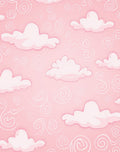 Pink Clouds Swirl Pattern Rug