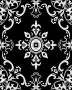 Classic White Floral Mandala Pattern Rug