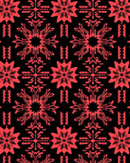 Bold Red Geometric Snowflake Pattern Rug