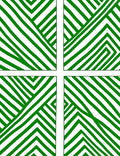 Green And White Abstract Geometric Design Rug
