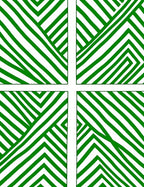 Green And White Abstract Geometric Design Rug