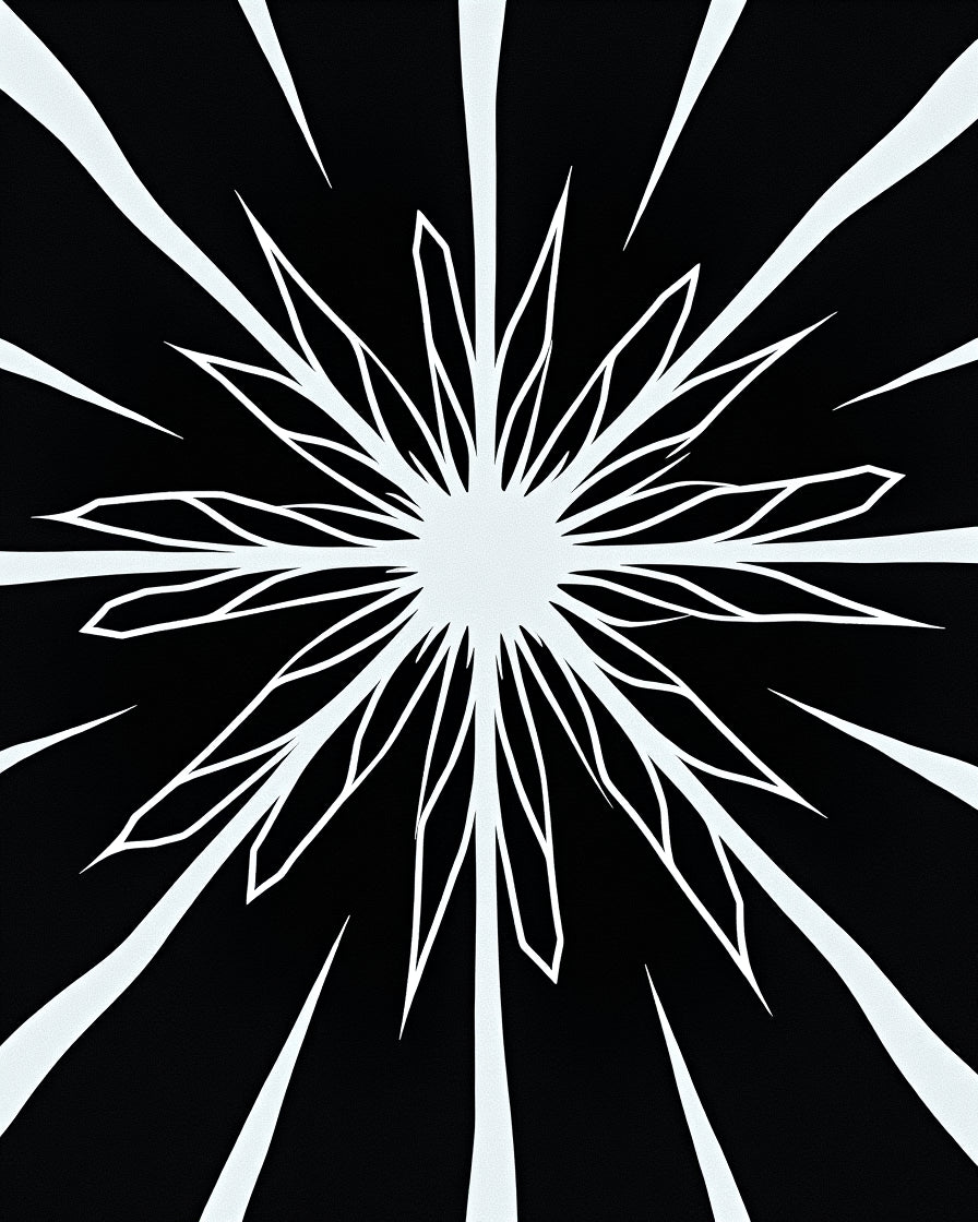 Striking Geometric Starburst Illusion Rug
