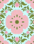 Pink Floral Branches Pattern Rug