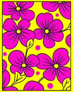 Bright Pink Floral Dot Pattern Rug