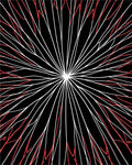 Black Red White Radial Design Rug