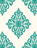 Classic Teal Floral Medallion Pattern Rug