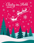 Winter Sleigh Scene With Snowflakes Rug