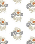 Abstract Ivory Orange Gray Pattern Rug