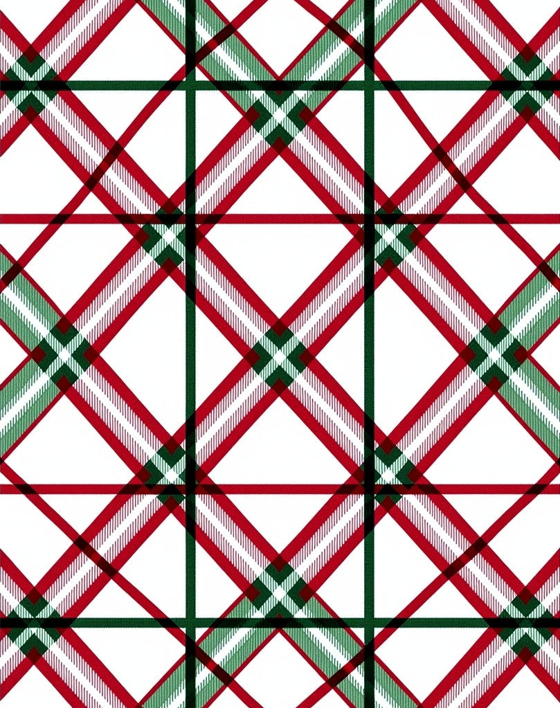 Classic Red Green Tartan Design Rug
