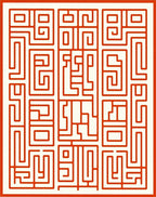 Red Maze Geometric Pattern Design Rug