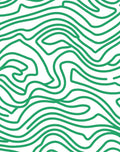 Green Abstract Wavy Lines Design Rug
