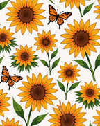 Sunflower Butterfly Nature Pattern Rug