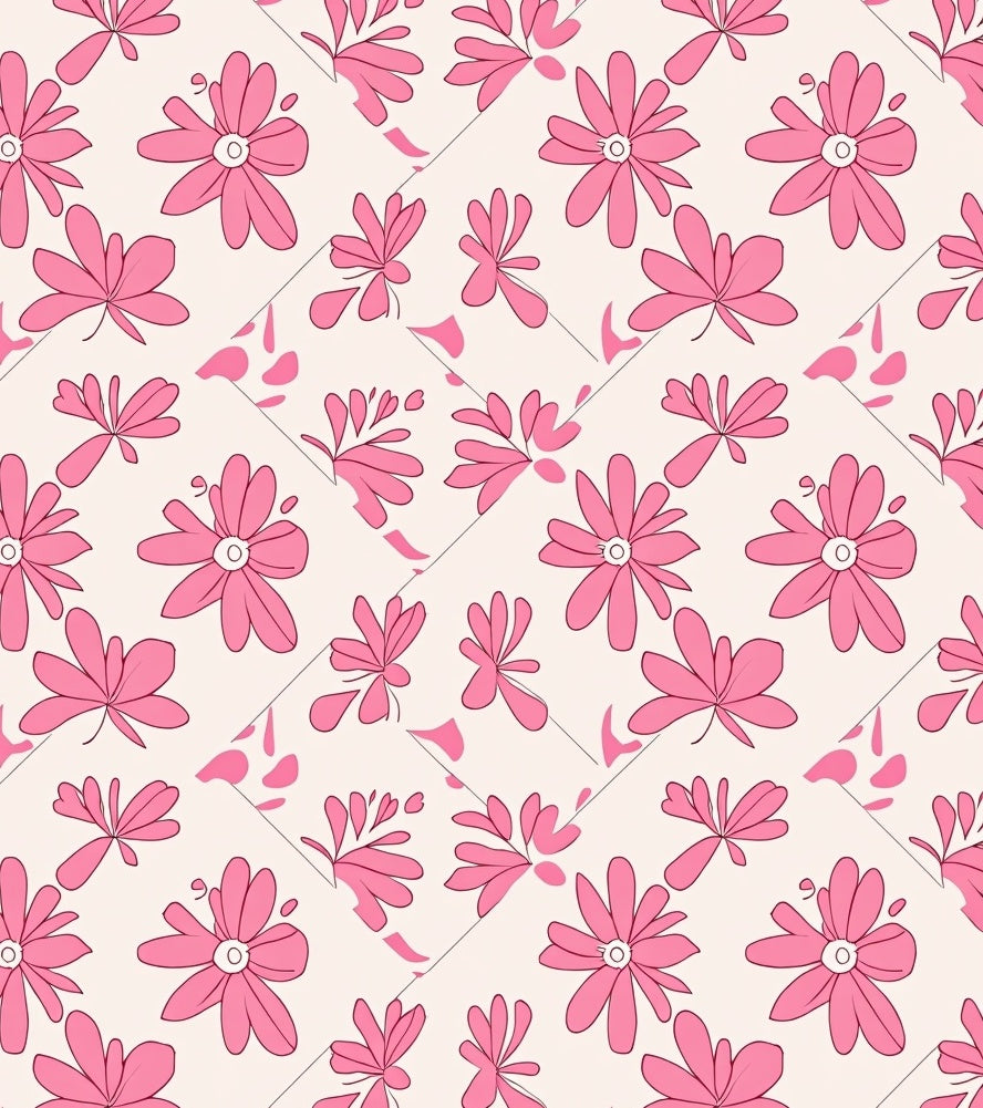 Pink Floral Patchwork Pattern Rug