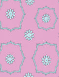 Light Pink Floral Medallion Frame Rug