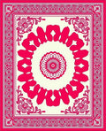 Bold Pink Floral Mandala Style Rug