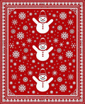 Red Snowman Snowflake Pattern Rug