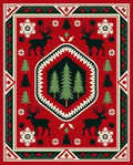 Rustic Woodland Deer Tree Motif Rug