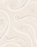 Cream Swirl Elegant Abstract Pattern Rug