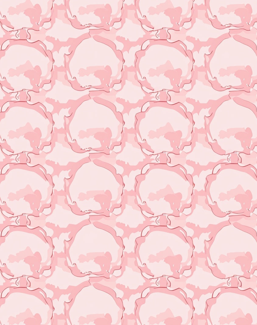 Soft Pink Abstract Floral Pattern Rug