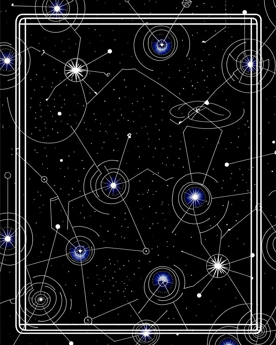 Geometric Celestial Constellation Pattern Rug