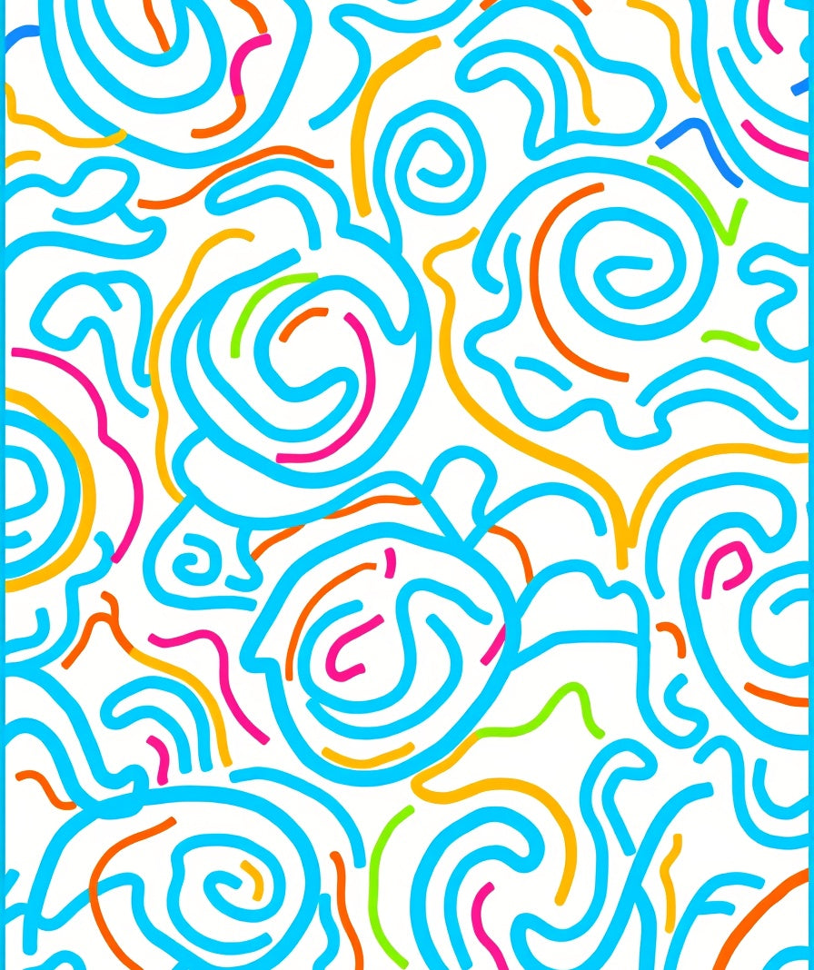 Whimsical Swirls Abstract Pattern Rug
