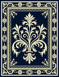 Elegant Ivory Fleur-de-lis Pattern Rug