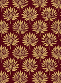 Golden Leaf Pattern on Burgundy Background Rug