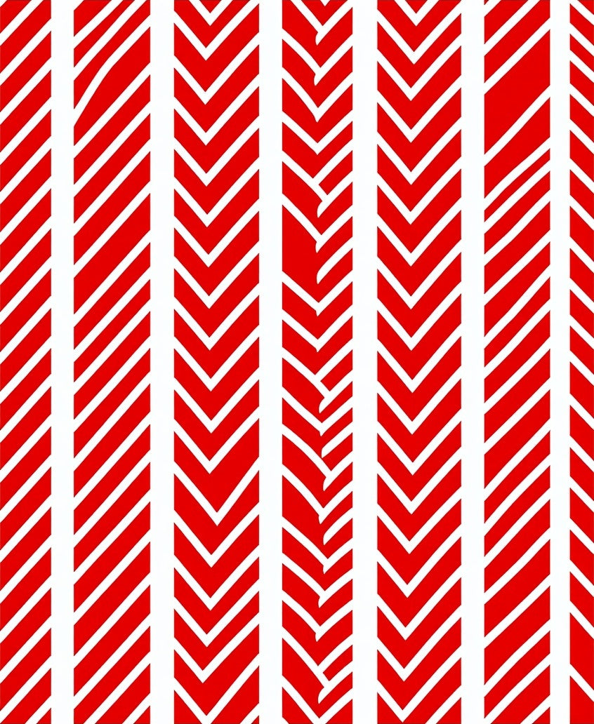 Red White Chevron Stripe Pattern Rug