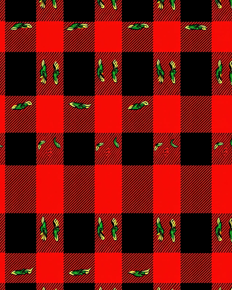 Red Black Buffalo Plaid Pattern Rug