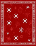 Red Snowflake Leaf Pattern Rug