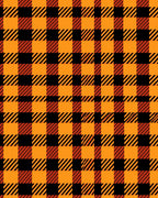 Orange Black Plaid Pattern Rug