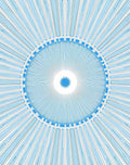 Radiating Blue Geometric Sunburst Pattern Rug