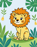 Cute Lion Jungle Pattern Rug
