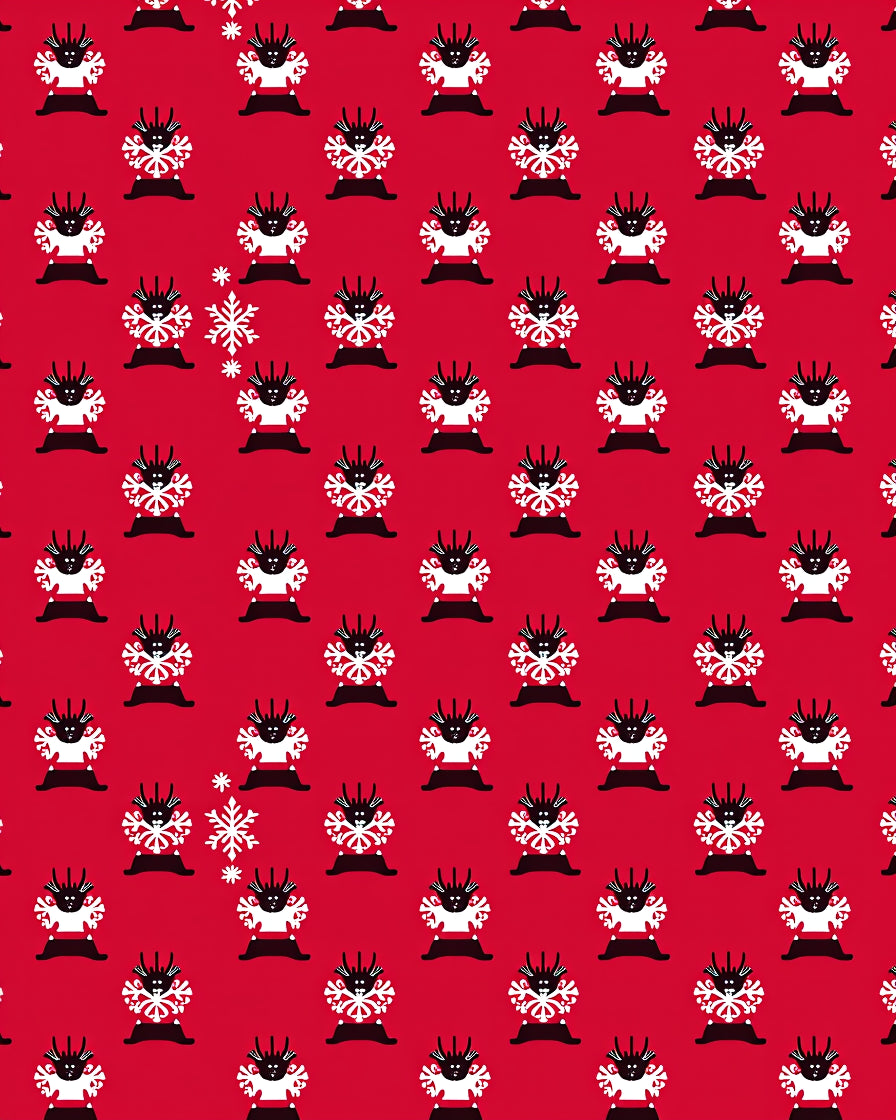 Cute Reindeer Snowflake Pattern Rug