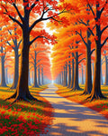 Forest Path Autumn Colors Rug