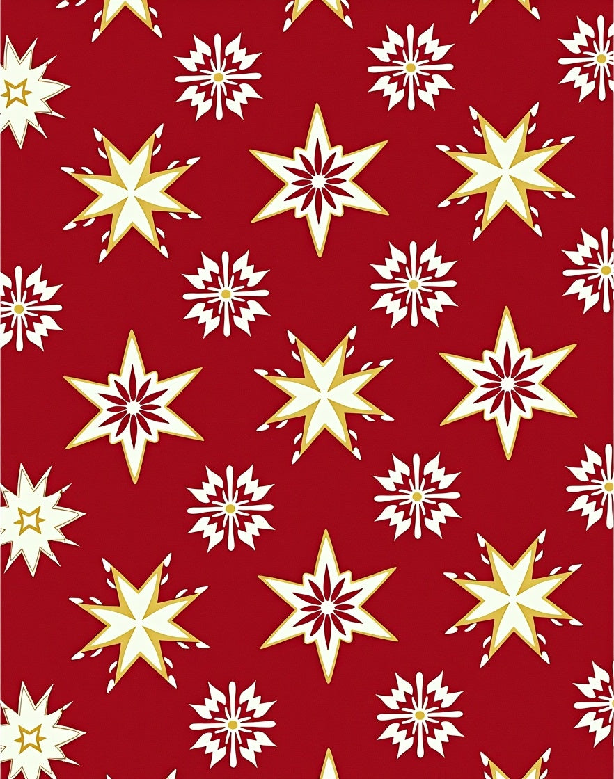 Red And White Star Pattern Rug