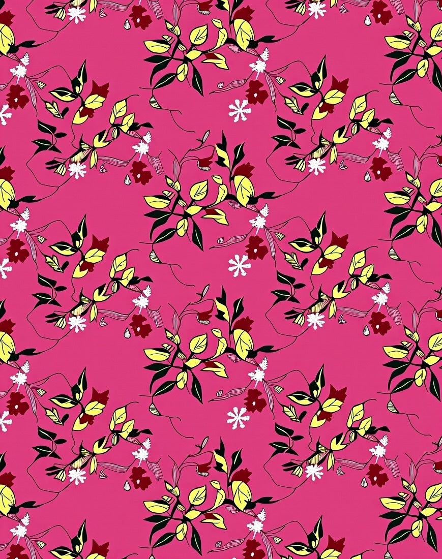 Vibrant Floral Vines Blossoms Pattern Rug