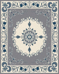 Elegant Floral Scrollwork Rug