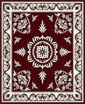 Ornate Floral Mandala Cream Border Rug