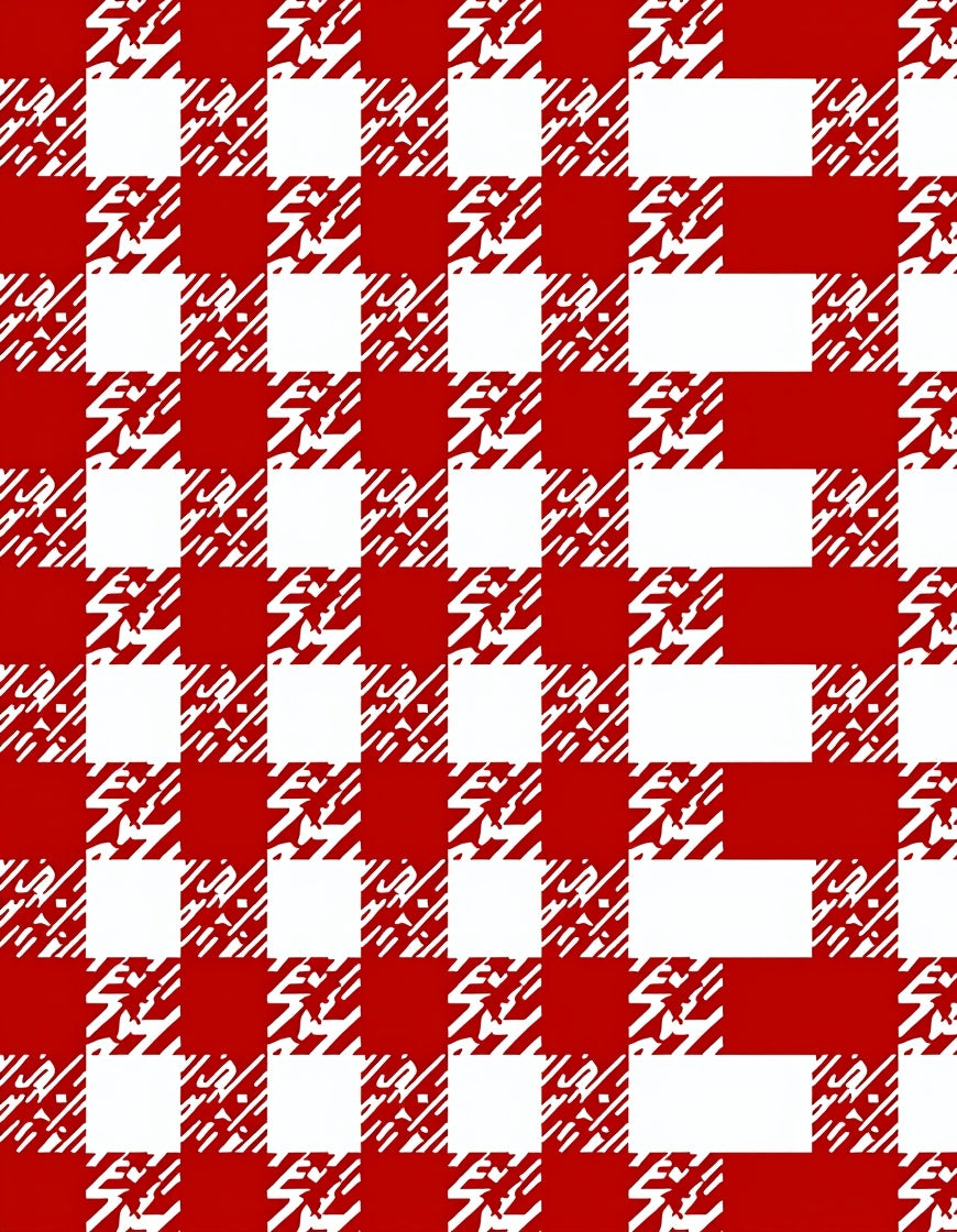 Classic Red Checkered Graphic Rug