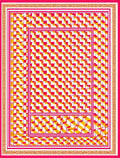 Pink Yellow Abstract Geometric Pattern Rug