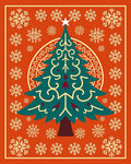 Festive Tree Snowflake Pattern Rug