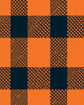 Rustic Orange Navy Buffalo Check Rug