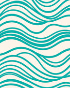 Teal Wavy Flow Design Rug