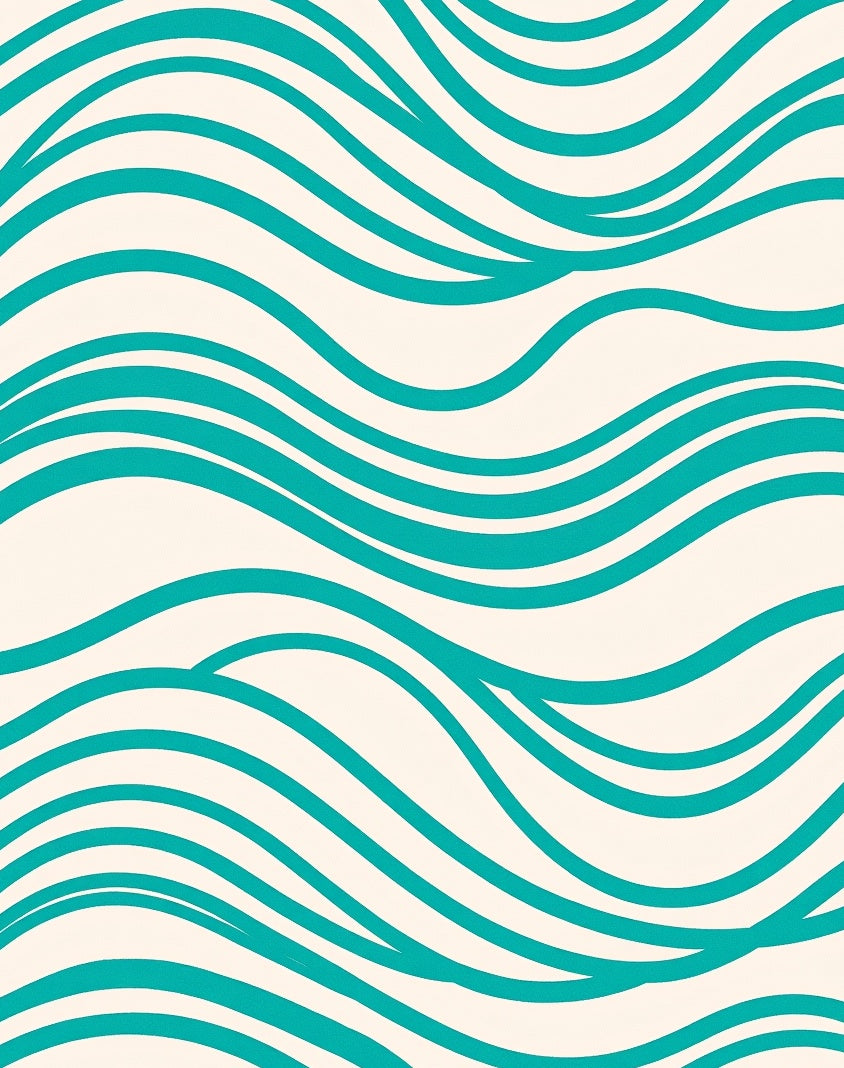 Teal Wavy Flow Design Rug