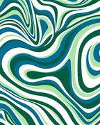 Green Blue Swirling Abstract Pattern Rug