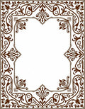 Filigree Floral Scroll Border Design Rug