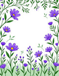 Purple Floral Garden Delight Rug