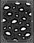 Black White Floral Cloud Pattern Rug