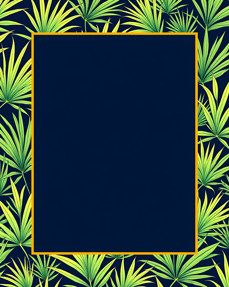 Green Leaf Patterned Tropical Design Rug